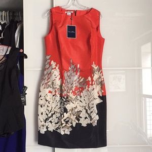 Oscar dela renta caribbean midi sheath dress sz 14